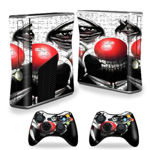MightySkins XBOX360S-Evil Clown Skin Decal Wrap Cover for Xbox 360 S Slim Plus 2 Controllers - Evil Clown