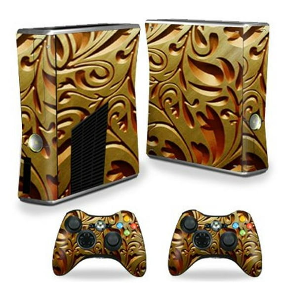 MightySkins XBOX360S-Mosaic Gold Skin Decal Wrap for Xbox 360 S Slim Plus 2 Controllers - Mosaic Gold