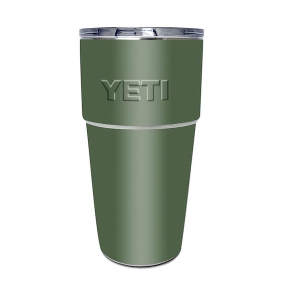 MightySkins YEPINT16SI-Solid Olive Skin for Yeti Rambler 16 oz Stackable Cup - Solid Olive