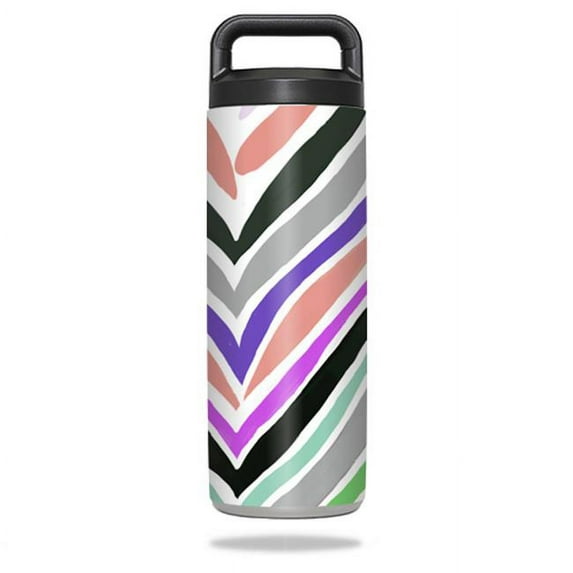 MightySkins YERABOT18-Colorful Chevron Skin for Yeti Rambler 18 oz Bottle Wrap Cover Sticker - Colorful Chevron