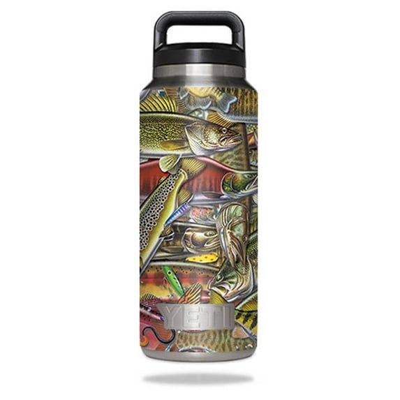 MightySkins YERABOT36-Fish Puzzle Skin for Yeti Rambler 36 oz Bottle - Fish Puzzle