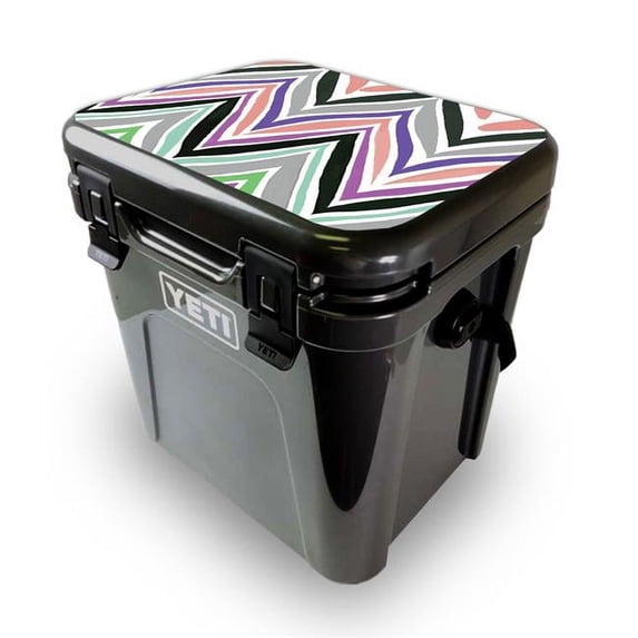 MightySkins YEROA24LID-Colorful Chevron Skin for Yeti Roadie 24 Hard Cooler Lid - Colorful Chevron