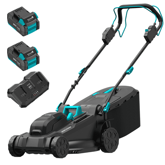 Mightymow Brushless Self-Propelled Lawn Mower, 40V(2*20V) 17.5" Cordless Lawn Mower, with 2*4.0Ah Battery& Dual Charger Included