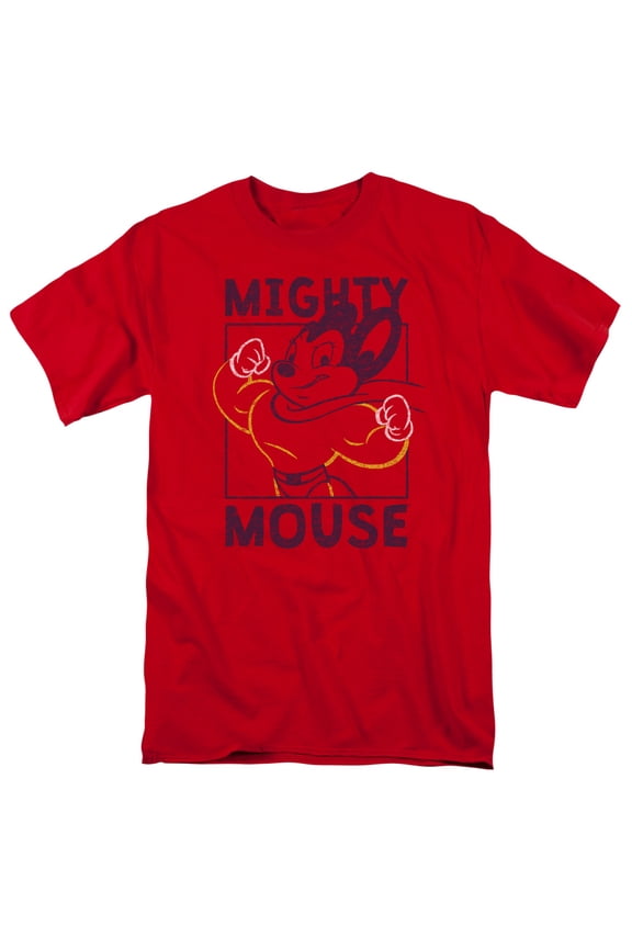 Mighy Mouse Break The Box Adult 18/1 T-Shirt Red