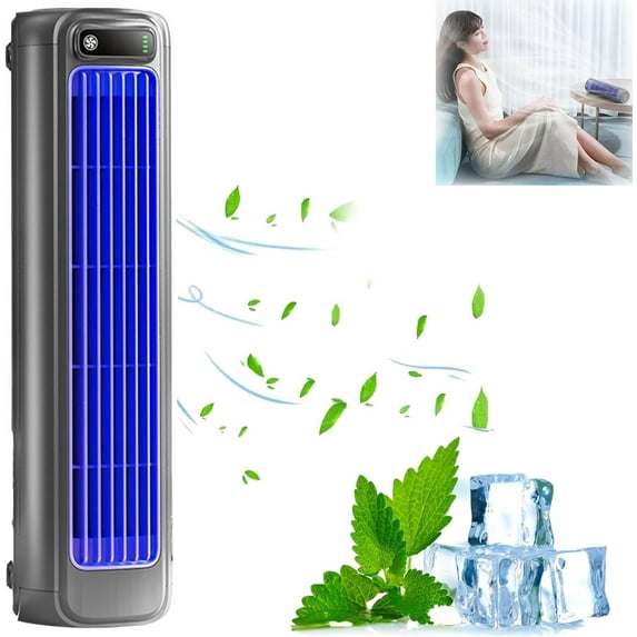 Migilife Cooling Ace, 3 Speeds Adjustable, Liketonline Punch-Free Wall-Mounted Fan, Cooling Ace Air Conditioner, Hanging and Standing Dual Purpose for Livingroom Bedroom And Office (Blue)