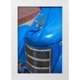 thumbnail image 1 of Miglavs, Janis 11x14 White Modern Wood Framed Museum Art Print Titled - Detail of classic blue American car with chrome swan hood ornament in Trinidad-Cuba, 1 of 4