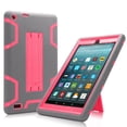 thumbnail image 1 of Mignova Case For Amazon Fire 7 (2017 Release) Case,[Kickstand Feature],Shock-Absorption/High Impact Resistant Heavy Duty Armor Defender Case for Kindle fire 7 Inch 2017(Gray+Pink), 1 of 7