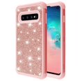 thumbnail image 1 of Mignova Case for Galaxy S10 Case Protective Glitter Case for Women Girls Cute 3 in 1 Heavy Duty Hard Shell Shockproof TPU Case for Samsung Galaxy S10 6.1 inch(Pink), 1 of 7