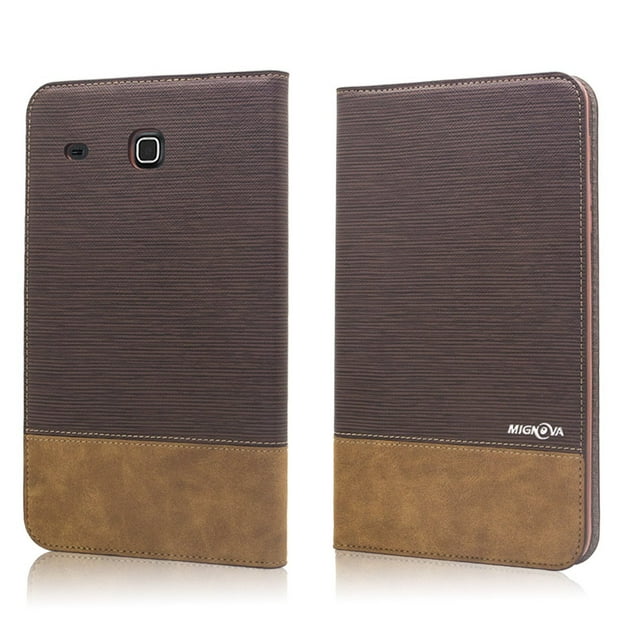 Mignova Folio Case for Samsung Galaxy Tab E 8.0 Premium PU Leather Slim Fit Smart Stand  Cover for Galaxy Tab E 32GB SM-T378/Tab E 8.0-Inch SM-T375/SM-T377 Tablet (Dark Brown)