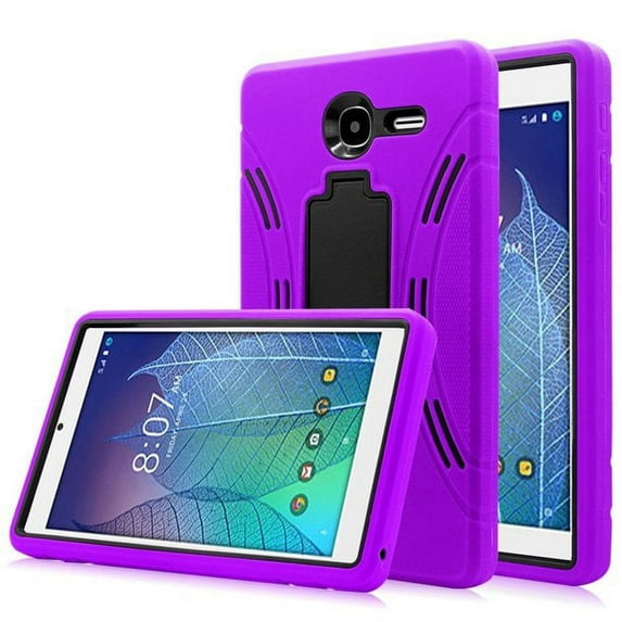 Mignova For Alcatel Onetouch POP 7 LTE case Heavy Duty rugged impact Hybrid Case with Build In Kickstand Protective Case For Alcatel Onetouch POP 7 LTE (T-Mobile 2016 Model 9015W) (Purple)