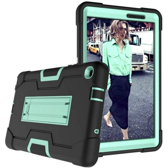 Mignova For Galaxy tab A 8.0 SM-P200/P205 Tablet 2019 Released,Heavy-Duty Drop-Proof and Shock-Resistant Rugged Hybrid(with Built-in Stand)Case(Black+Aqua)