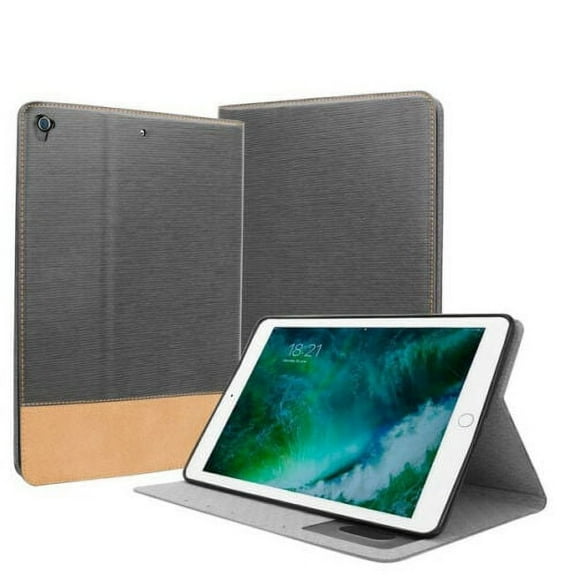 Mignova For iPad 9.7 inch 5th 6th Gen 2017 2018 Tablet Case Premium PU Leather Split Smart case Holder with Automatic Sleep/Wake Function Folio Flip Case For Apple ipad 9.7" A1822/A1823 - Gray