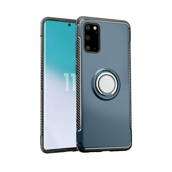 Mignova Galaxy S20 Case,TPU + PC Mixed Double case,Suitable for Samsung Galaxy S20 6.2 inch Full Body Heavy Duty Protection 360 Rotating Metal Hidden Ring Bracket(Navy)