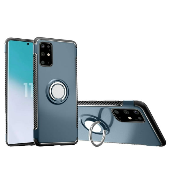 Mignova Galaxy S20 Case,TPU + PC Mixed Double case,Suitable for Samsung Galaxy S20 6.7 inch Full Body Heavy Duty Protection 360 Rotating Metal Hidden Ring Bracket(Navy)