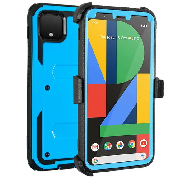 Mignova for Google Pixel 4 Case , Built in Belt Clip [Screen Protector] [Full Body] [Heavy Duty Protection ] Shock Reduction Durable Case Girls Boys Outdoor Cover for Google Pixel 4 5.7 inch(Blue)