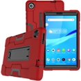 thumbnail image 1 of Mignova for Lenovo Tab M8 Gen 3 2022 Model Tab Case for Lenovo Smart Tab M8/Smart Tab M8 TB-8505F 8505X 8505FS Case Soft Silicone Hard Back Shell Kids Friendly Cover Built in Kickstand (Red+Black), 1 of 6