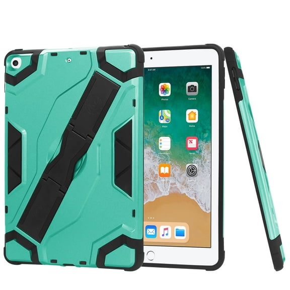Mignova For New iPad 9.7 2018 Tablet Case ,Heavy-Duty Shock-Resistant Hybrid housing with Irregular Built-in Support for Apple iPad 9.7 inch 2018 Released-Green
