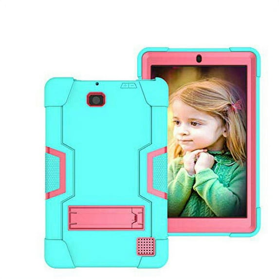 Mignova For RCA 10 Viking/Viking 2 Pro/ RCA Cambio W101V2/RCA W1013 DK Case,Heavy-Duty Drop-Proof and Shock-Resistant Rugged Hybrid(with Built-in Stand)Case(Green+Pink)