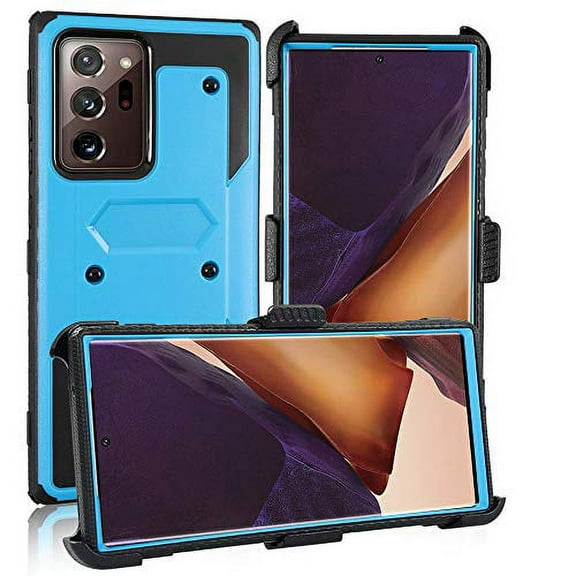 Mignova For Samsung Galaxy Note 20 Ultra Case Defender Heavy Duty Rugged Rubber Shockproof Drop Proof Holster Belt Clip Cover for Samsung Galaxy Note 20 Ultra 6.9 inch (Blue)