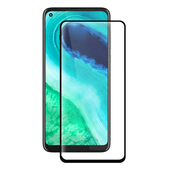 Mignova Screen Protector For Motorola 8 Tempered Glass 2.5D Arc Edges Screen Replacement Easy Installation High Definition Fingerprint Free For Motorola G8 6.4 inch -Black 1 Pcs