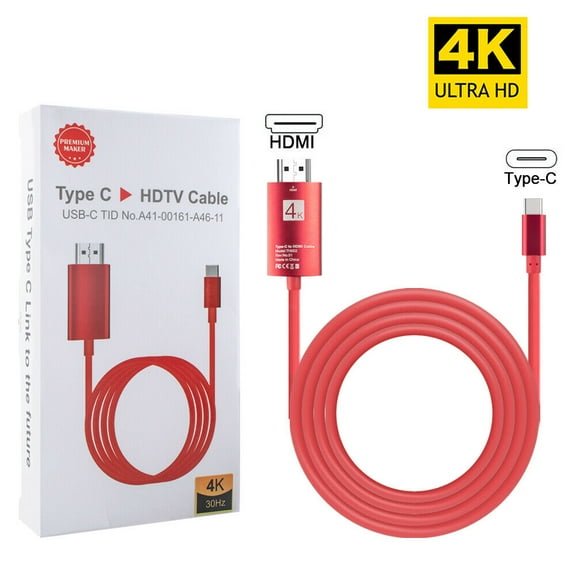 Mignova USB-C Type C to HDMI HDTV TV Cable Adapter For Samsung S10 S9 S8/MacBook(Red)