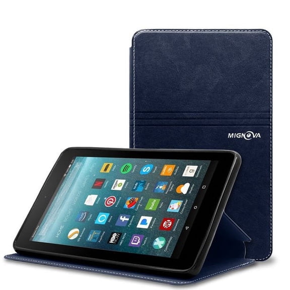 Mignova case for All-New Fire 7 Tablet (2017 7th Gen) - Ultra Slim Lightweight PU Leather with Card slots Folio Flip wallet case with Stand For All-New Fire 7 Tablet (7th Gen 2017 release) (Blue)
