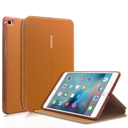 Mignova iPad Mini 4 Case ,Premium Leather Folio Stand Cover Case with Multi-Angle Viewing Auto Wake-Sleep Function Front Pocket Corner Protection for Apple iPad Mini 4 / iPad Mini 5th 2019(Brown)