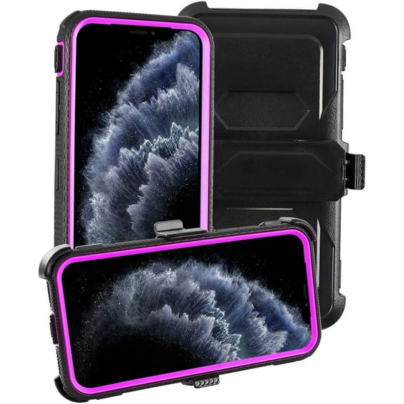 Mignova iPhone 11 Pro Max 6.5 inch case, heavy-duty shock-resistant rugged hybrid case with rotating belt clip and bracket For iPhone 11 Pro Max 6.5 inch case 2019 Release(Purple)