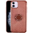 thumbnail image 1 of Mignova for iPhone 12 Mini 5.4 inch Case with Ring Holder, Glitter Bling Cover for Girls Women Sparkly Pretty Fancy Cute Rhinestone with Kickstand TPU Case For iPhone 12 Mini 5.4 inch 2020(Rpse Gold), 1 of 7