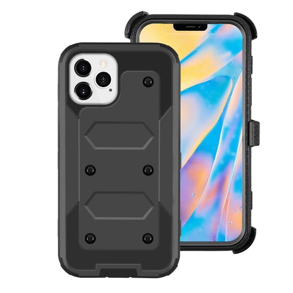 Mignova for iPhone 12 Pro Max 2020 Case Built in Screen Protector Full Body Heavy Duty Protection Shock Reduction Bumper Phone Case Cover for Apple iPhone 12 Pro Max 2020 6.7 inch (Black)