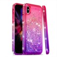 thumbnail image 1 of Mignova iPhone XS Max Flash Case, Durable and Cute Colorful Quicksand Series Bling Diamond Flowing Liquid Floating Shockproof Cover case for Apple iPhone XS Max 6.5 inch - Red+Purple, 1 of 6