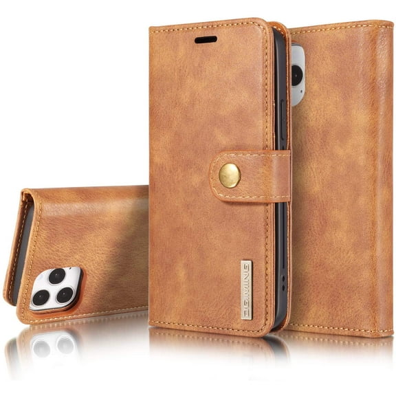 Mignvoa for iPhone 12 Pro Max 6.7" Wallet case, New iPhone 6.7 inch Leather Case Durable Folio Flip Slim with Card Slot Cover and Removable Magnetic Case for Apple iPhone 12 Pro Max 6.7 inch(Bronze)