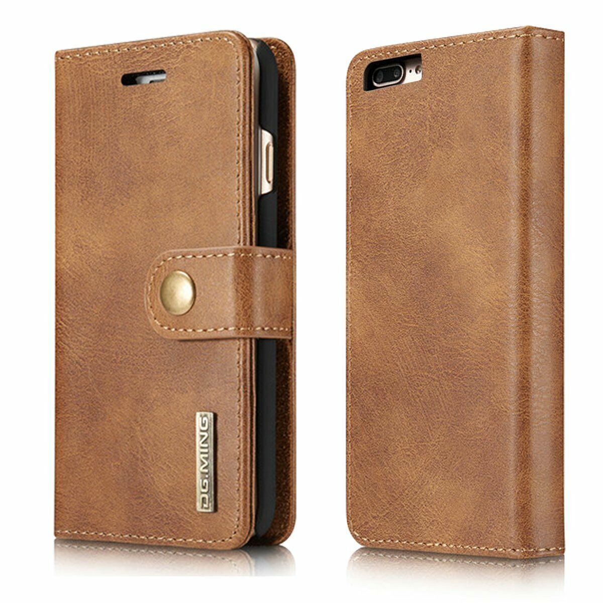 Dockem Exec Leather Wallet Case For IPhone SE (3rd/2nd Gen), IPhone 8 & 7 – Brown, 2 Card Holder