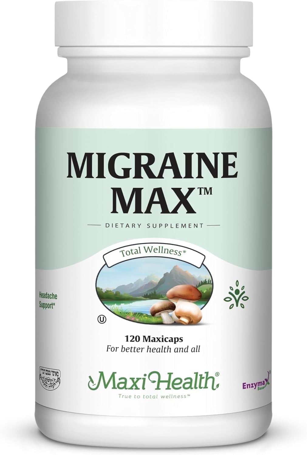 Maxi Health Migraine Max – Migraine & Headache Support with Feverfew, Magnesium & CoQ10 – 120 Capsules