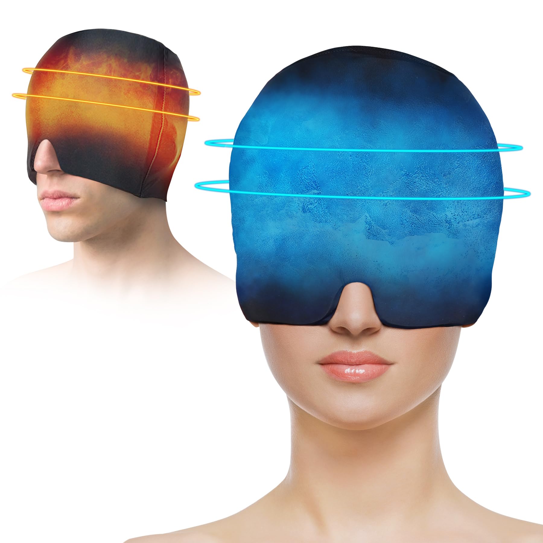 Migraine Relief Cap, Odorless Headache Relief Hat with Hot and Cold