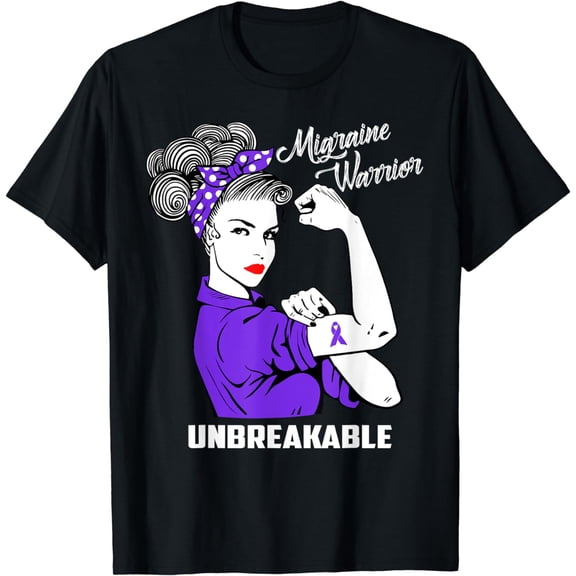 Migraine Warrior Unbreakable T-Shirt Awareness Gift