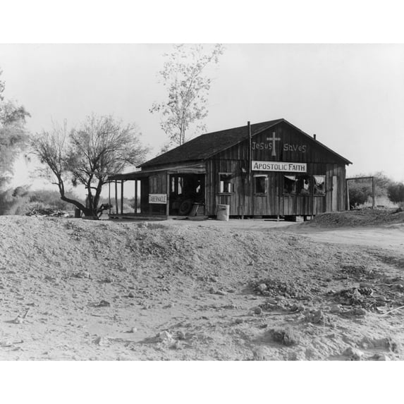 Migrant Church 1936. Na Small Wooden Church For Migrant Workers Near Blythe California. Photograph By Dorothea Lange