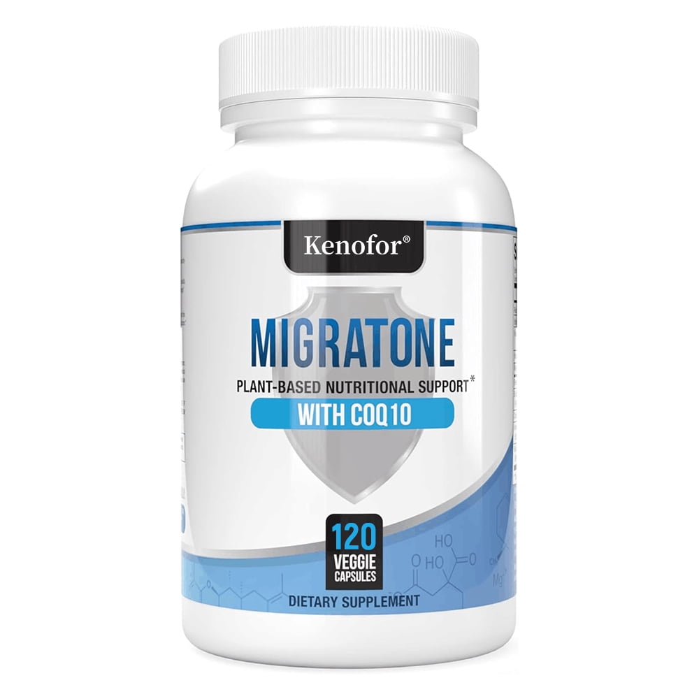 Migratone Migraine Relief - Natural Headache Relief Vitamin - with Magnesium, Butterbur, Coenzyme Q10 - 120 Capsules