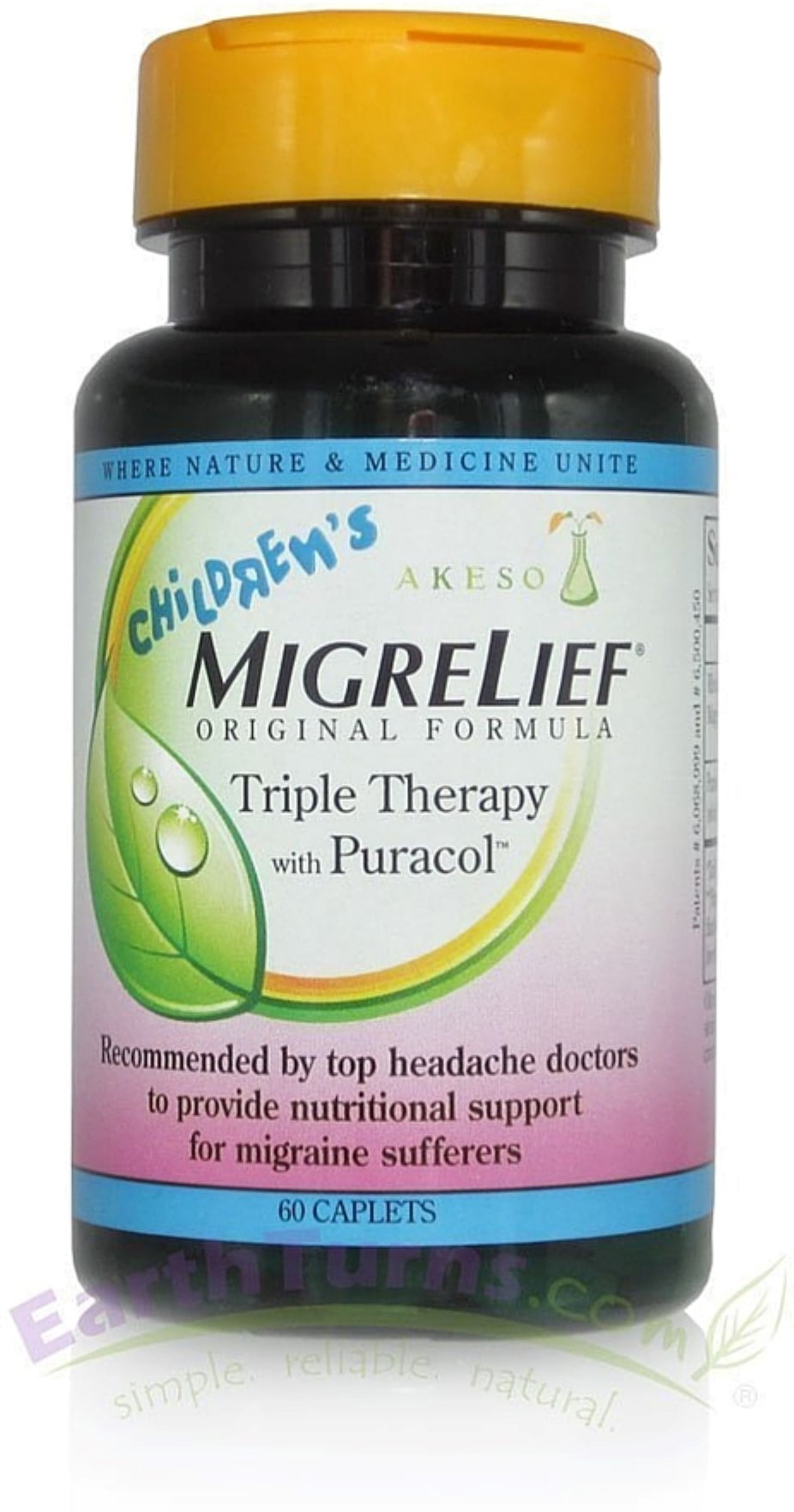 MigreLief Childrens Triple Therapy With Puracol Caplets 60 ea
