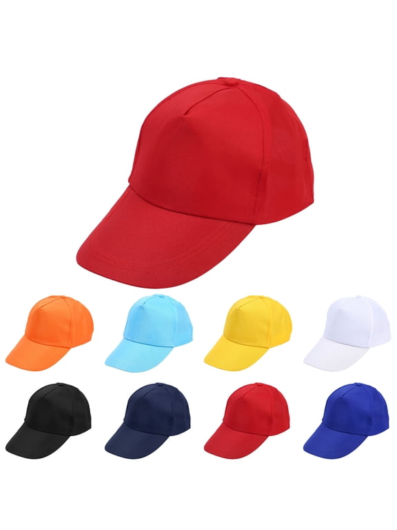 Baseball Cap Adjustable Size Plain Sports Hat for Men Women Running Workouts And Outdoor Activities Orange One Size