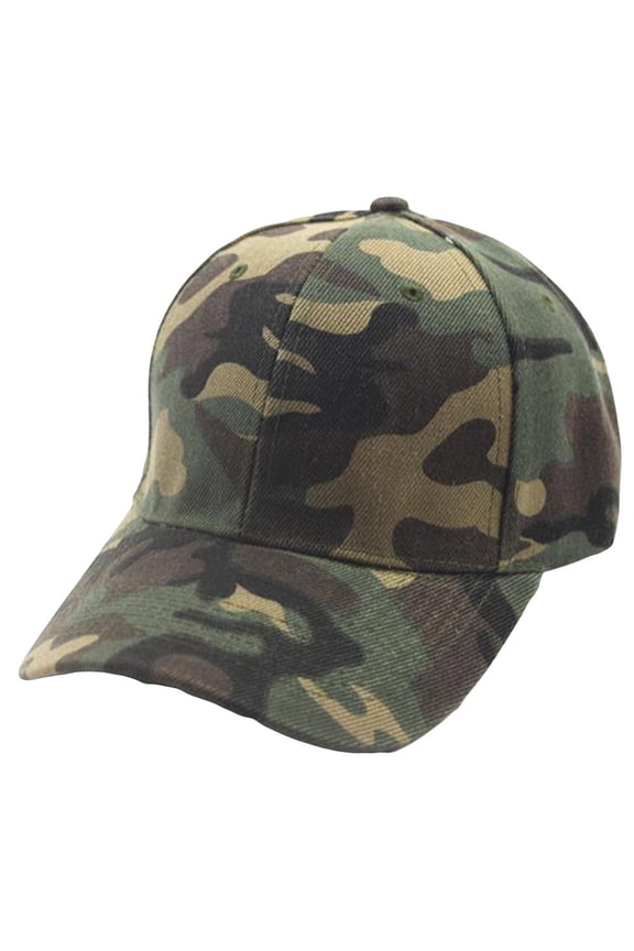 Camo Hat for Men Women Adjustable Sports Hats Camouflage Baseball Cap Hunting Fishing Outdoor Sport Dad Hats Relaxed Athletic Hat Green 56-58cm