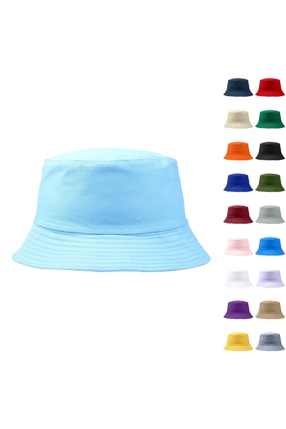 Cotton Bucket Hat for Women, Green Sun Hat for Beach Travel Summer, Adjustable Chin Strap, Upf 50+ Orange S