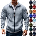 thumbnail image 1 of Migroa Full Zip Long Sleeve Sweatshirt Coat, Men's Full Zip Long Sleeve Sweatshirt Jacket, Casual Sporty Outerwear Coat, Loose Fit for Fall Winter Running Gym Casual Sporty Jacket Men Running, Gym,, 1 of 7