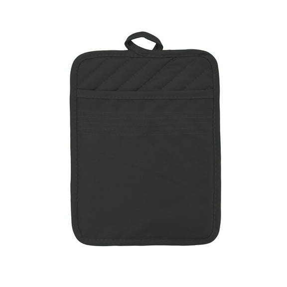 Migroa Heat Resistant Pot Holder, Cotton Pocket Oven Mitt for Baking, Machine Washable for Kitchen Safety, Gift for Home Cooks Black