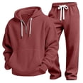 thumbnail image 1 of Migroa Hoodies for Men Tracksuit Set - Matchingquarter Zip Pullover Sportswear & Joggers Sweatpants, Versatile Athletic Casual Wear in Solid Colors , Wine 3Xl, 1 of 8
