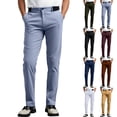 thumbnail image 1 of Migroa Men's Golf Pants Men's Slim-Fit Flat-Front Dress Pant Stretch Skinny Tapered Lightweight Breathable Chino with Pockets for Casual Work Navy 2Xl, 1 of 8