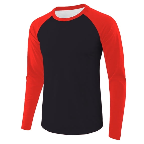 Migroa Men's Performance 3/4 Sleeve Baseball Tee – Moisture Wicking Athletic Top, Dry-Fit Crew Neck Shirt for Training & Casual Wear Under $20, Black/Orange 4Xl