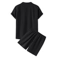 thumbnail image 1 of Migroa Mens Fashion Summer Outfits Relaxed Fit Short Sleeve Button Down Shirts And Drawstring Waist Shorts Summer Beach Casual Texture 2 Piece Sets Black Xl, 1 of 7