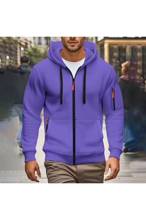 Mens Full Zip Hoodie Long Sleeve, Men's Full Zip Long Sleeve Hoodie, Casual Pullover Sweatshirt for Fall Winter, Athletic Top for Gym Running Casual Pullover Sweatshirt Fall Winter Fall Wear,