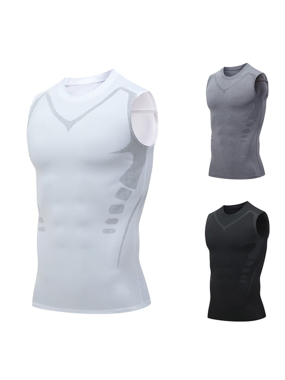 Mens Running Sport Tank Tops Gym Wicking Athletic Mesh Breathable Workout Sleeveless Shirts Base Layer Sports Workout Shirts for Basketball White L